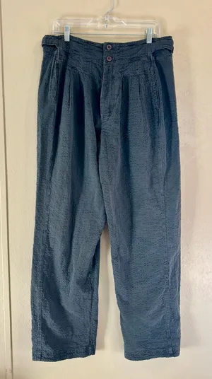 NWOT Free People Thin Line Straight Chino Trousers Cotton Linen Blend sz 10 thumbnail 1