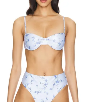 FAITHFULL‎ THE BRAND X REVOLVE Farrah Floral Bikini Top Medium NEW NWT thumbnail 1