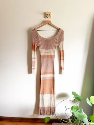 Peppermayo Scoop Neck Long Sleeve Crochet Maxi Dress Size XS/S thumbnail 5