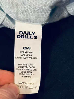 Daily Drills Linen Resort Tie Vest XS/S NWT Blue thumbnail 5