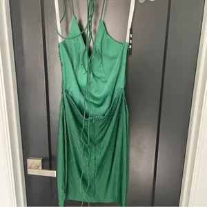 NWT LUCCI‎ LU 4156 GREEN Sparkle Backless Dress Sz 2 $248 thumbnail 6
