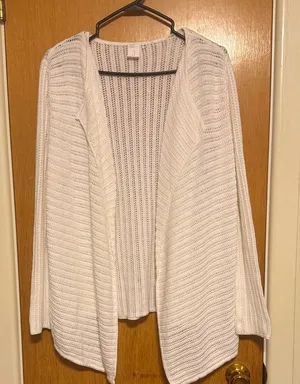 Jones New York White Open-Front Cardigan thumbnail 1