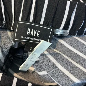NWT Have Los Angles Black & White Striped Belted Lightweight Pull on Pants Small thumbnail 6
