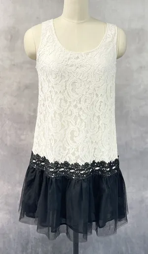 Womens Lace Tulle Dress M Coquette Balletcore Romantic Twee Dark Coquette Party thumbnail 1