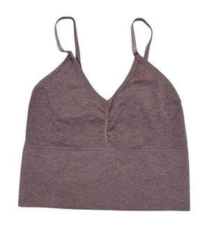 Naturyl Mauve Seamless‎ V Neck Bralette Crop Lounge Stretch Women M thumbnail 1