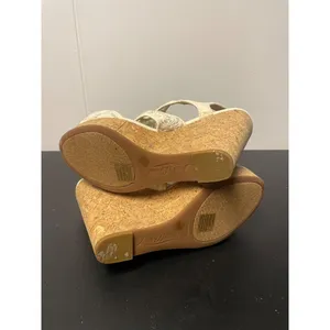 Lucky Brand Women's Cream Lace & Wedge Heels Size 8.5 SKU 2073 thumbnail 5