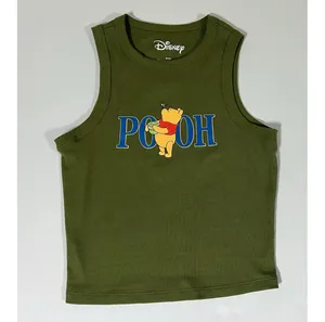 Disney Olive Green Winnie the Pooh Graphic Tank Top Tee T-Shirt Blouse Cami Camisole Size M 🍯✨ thumbnail 2