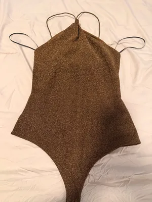 H&M gold brown bodysuit thumbnail 3