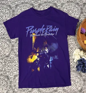 Prince Purple Rain Short Sleeve Crew Neck Tee Size Small thumbnail 1