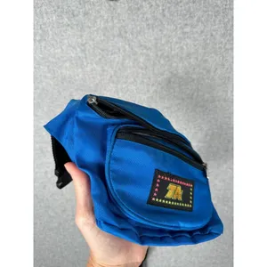 Vintage TA‎ Blue Fanny Pack 90s Retro Multiple Pockets Adjustable Retro Waist thumbnail 3