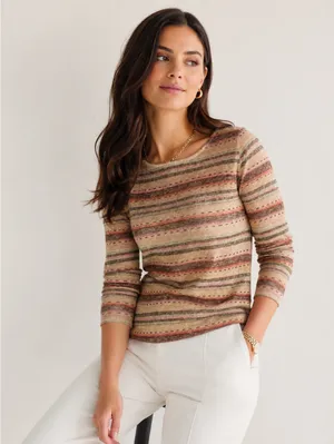 Lauren Ralph Lauren 100% Linen Striped Long Sleeve Top Multicolor Size L thumbnail 1
