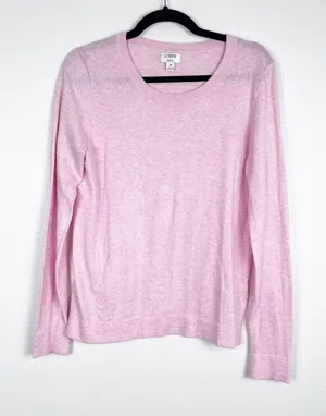 J. Crew Women's Cotton Pullover Knit Sweater Pink Sz M thumbnail 1