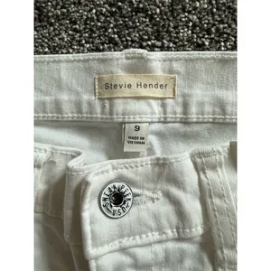Stevie Hender Jeans Womens Size 9 White Skinny Slim Distressed Raw Hem thumbnail 4