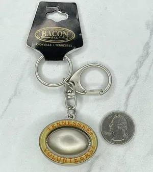 Bacon & Co Tennessee Volunteers Spinning Football Keychain Keyring thumbnail 1