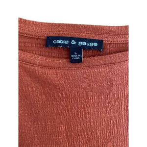 Cable & Gauge Burnt Orange Ruffle Sleeve Top Size Large thumbnail 3