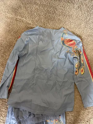 Light Blue Women’s Pajama Set with Peacock Detail / B52 thumbnail 5