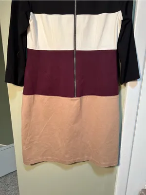 White House Black Market Women's‎ Size 6 Colorblock Shift Dress 3/4 Sleeve Ponte thumbnail 9