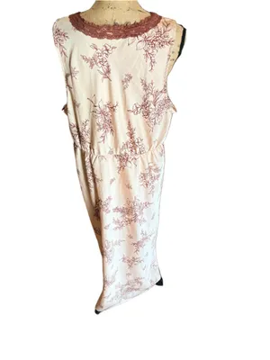 Old Navy Floral Satin Chemise Slip Dress, Women's Size XL, Pink/Brown thumbnail 6