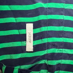J.Crew Button Down‎ Shirt Green Navy Blue Small Striped Preppy Work Office thumbnail 3