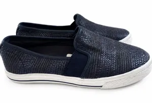 Lauren Ralph‎ Lauren Jinny Slip On Sneakers Shoes Womens size 5 Navy Blue thumbnail 1