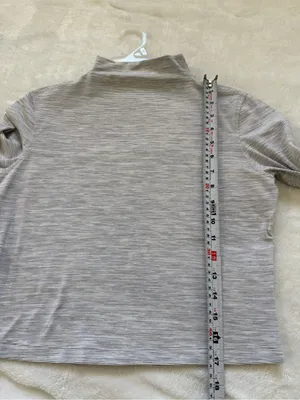 Lululemon All Aligned Mock Neck Long Sleeve Size 6 Nulu Cropped Gray Stripe thumbnail 6