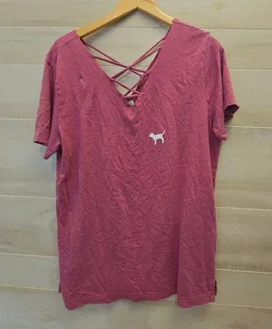 {L} Victoria's Secret Crisscross Tee Magenta thumbnail 4