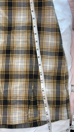Urban Outfitters Black Yellow Plaid Skirt Mini Slit thumbnail 8
