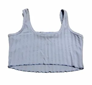 Offline by Aerie Women’s Light Blue Ribbed Cropped Tank Top thumbnail 1