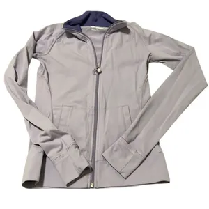 Tuff athletics szXS lavender zip front high neck lightweight jacket thumb holes thumbnail 1