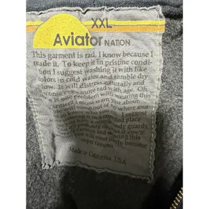 Aviator Nation 5‎ Stripe Zip Up Hoodie Charcoal/Blue Size 2XL thumbnail 9