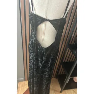 David’s bridal mother of the bride bridesmaid long maxi black dress with gold sh thumbnail 3