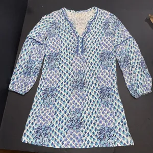 Lilly Pulitzer Fringe Pineapple Preppy Beach Puff Sleeve Designer Mini Dress Med thumbnail 15