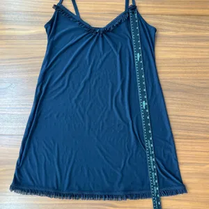 George‎ Black Slip Medium Soft Sleep Lounge Dress Ruffle Trim Coquette Babydoll thumbnail 4