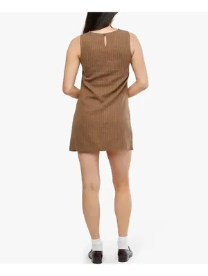 WeWoreWhat Stripe Linen Blend A-Line Muscle Mini Dress Brown NWT XS thumbnail 2