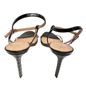 Sam‎ Edelman Sandals Size 9.5 Black Croc Embossed Dara Open Toe Ankle Strap thumbnail 7