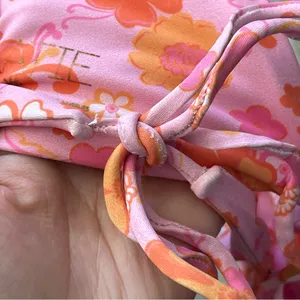 Skatie Bikini Top floral gisele womens Pink Orange (large) maui print swim beach thumbnail 4