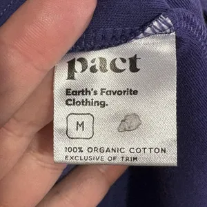 Pact Navy Blue Organic Cotton Hoodie Lightweight Pullover Sweatshirt Sz Medium thumbnail 3