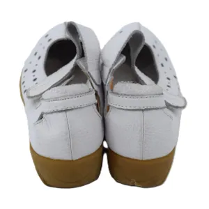 Unbranded Mary Jane Flats Women 39 White Good Perforated Leather Low Wedge Strap thumbnail 4