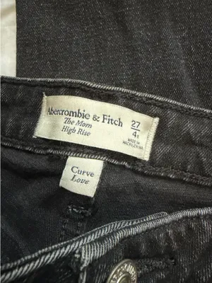 Abercrombie Mom High-Rise Black Jeans Curve Love thumbnail 3
