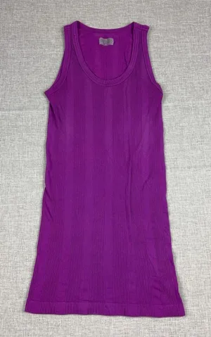 Athleta Tank Top Womens Medium Purple Ribbed Scoop Neck Stretch Yoga Gym Workout thumbnail 1