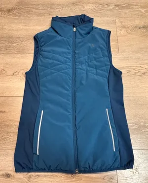 Lole Teal Quilted Puffer‎ Vest Womens Size Small S Full Zip Pockets Lightweight thumbnail 1