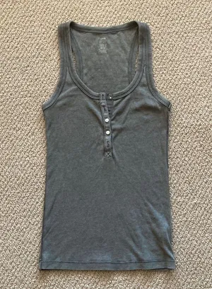 Aerie Real Soft Stretch Tank Top Army Green Size XS Fair Condition thumbnail 1
