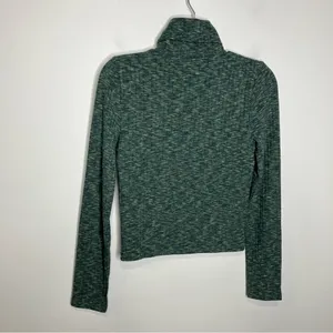 Madewell greeen space‎ dyed ribbed cropped turtleneck top size medium thumbnail 6
