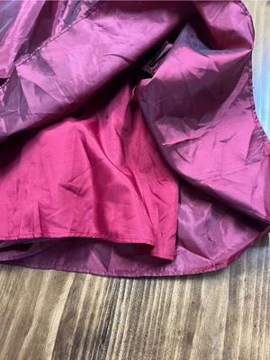 Lulus Poised Passion Wine Red Taffeta Pleated Ruffle Midi Dress Size XS NWT thumbnail 6