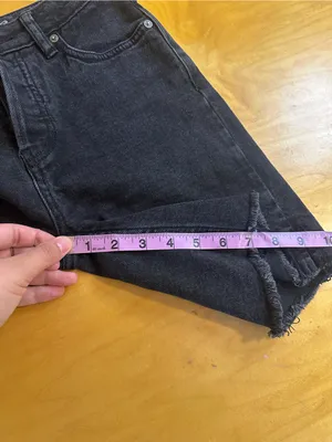 Free People We the Free Avery Washed Black High-Waisted Denim Bermuda Shorts 25 thumbnail 6