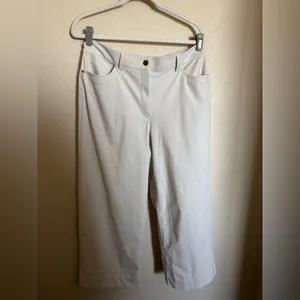 Lululemon City Sleek 5 Pocket Wide Leg HR 7/8 Pant‎ Sz 32 White Opal Plus Size thumbnail 2
