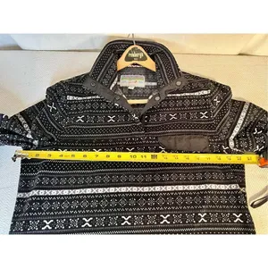 Jachs Cabin Sweaters Jachs Cabin Black White Fleece Pullover Sz Small thumbnail 5