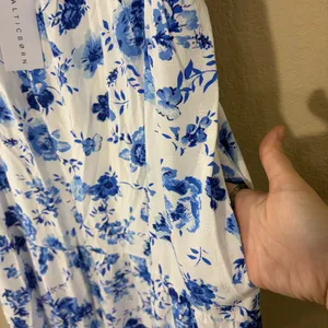 NWT Baltic Born Mariah Tank Florals Blue White Maxi Dress Sz M Wedding Beach thumbnail 7