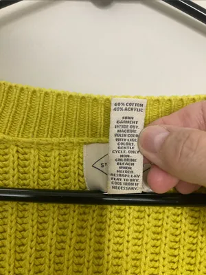 St. John's Bay Neon Yellow Cable Knit V-Neck Cardigan S thumbnail 3