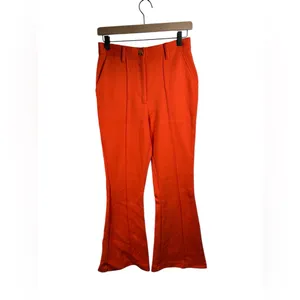 Urban Outfitters Orange Flare Pants‎ High Rise Retro Wide Leg Women’s M thumbnail 3